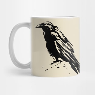 Handpainted Crow Mug